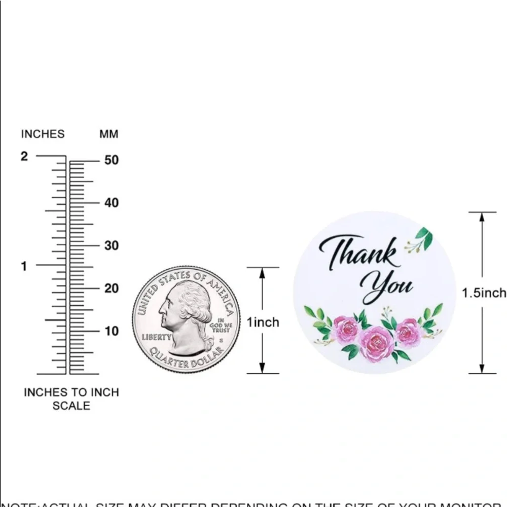 100 ~1.5” Thank You Boutique Stickers 🌟🆕🌟 2  For $15 (Bundle & Save)